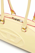 Diesel 1DR Dome - Elongated bowling bag in leather - Shoulder Bags Womens in Yellow
