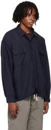 nanamica Navy Open Collar Shirt