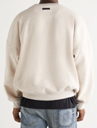 FEAR OF GOD - Flocked Mélange Fleece-Back Cotton-Jersey Sweatshirt - Neutrals