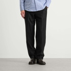 Carter Young Men's Flat Front Trouser in Black Ash Pinstripe