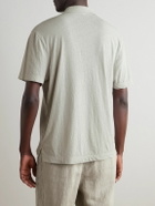 James Perse - Open-Collar Cotton-Jersey Polo Shirt - Gray