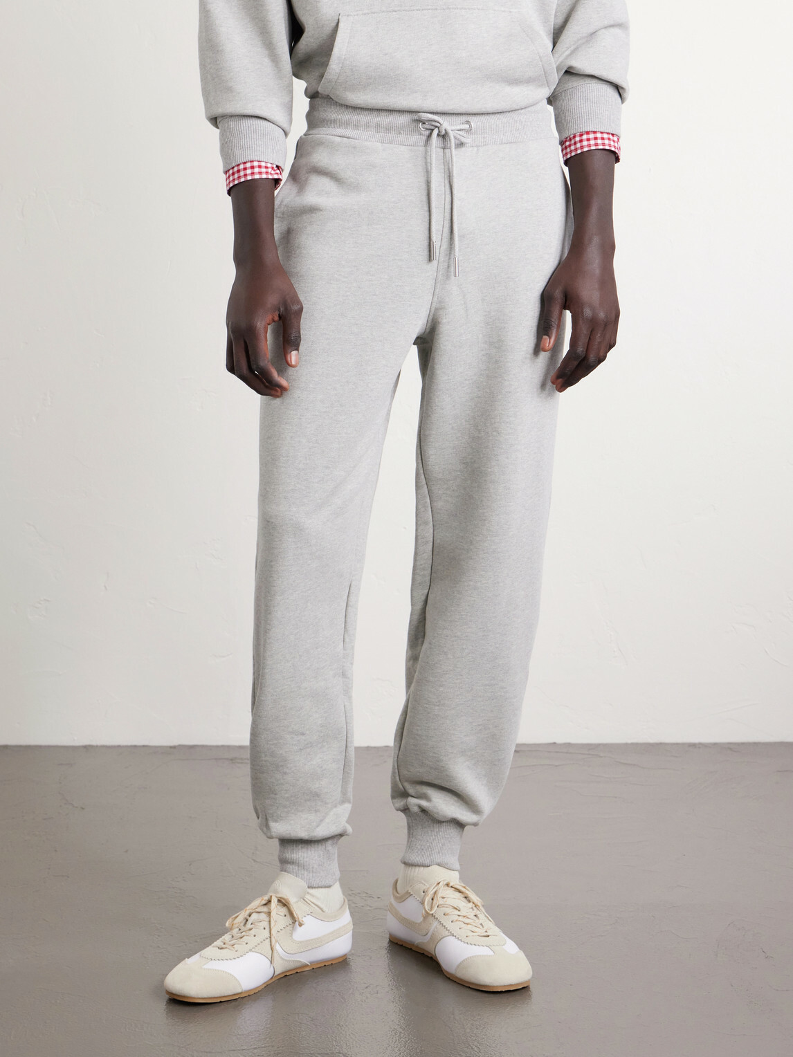 AMI PARIS - Logo-Embroidered Cotton-French Terry Sweatpants - Gray