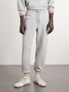 AMI PARIS - Logo-Embroidered Cotton-French Terry Sweatpants - Gray