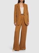 ALBERTA FERRETTI High Rise Washed Twill Wide Pants