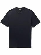 Giorgio Armani - Silk and Cotton-Blend Jersey T-Shirt - Blue