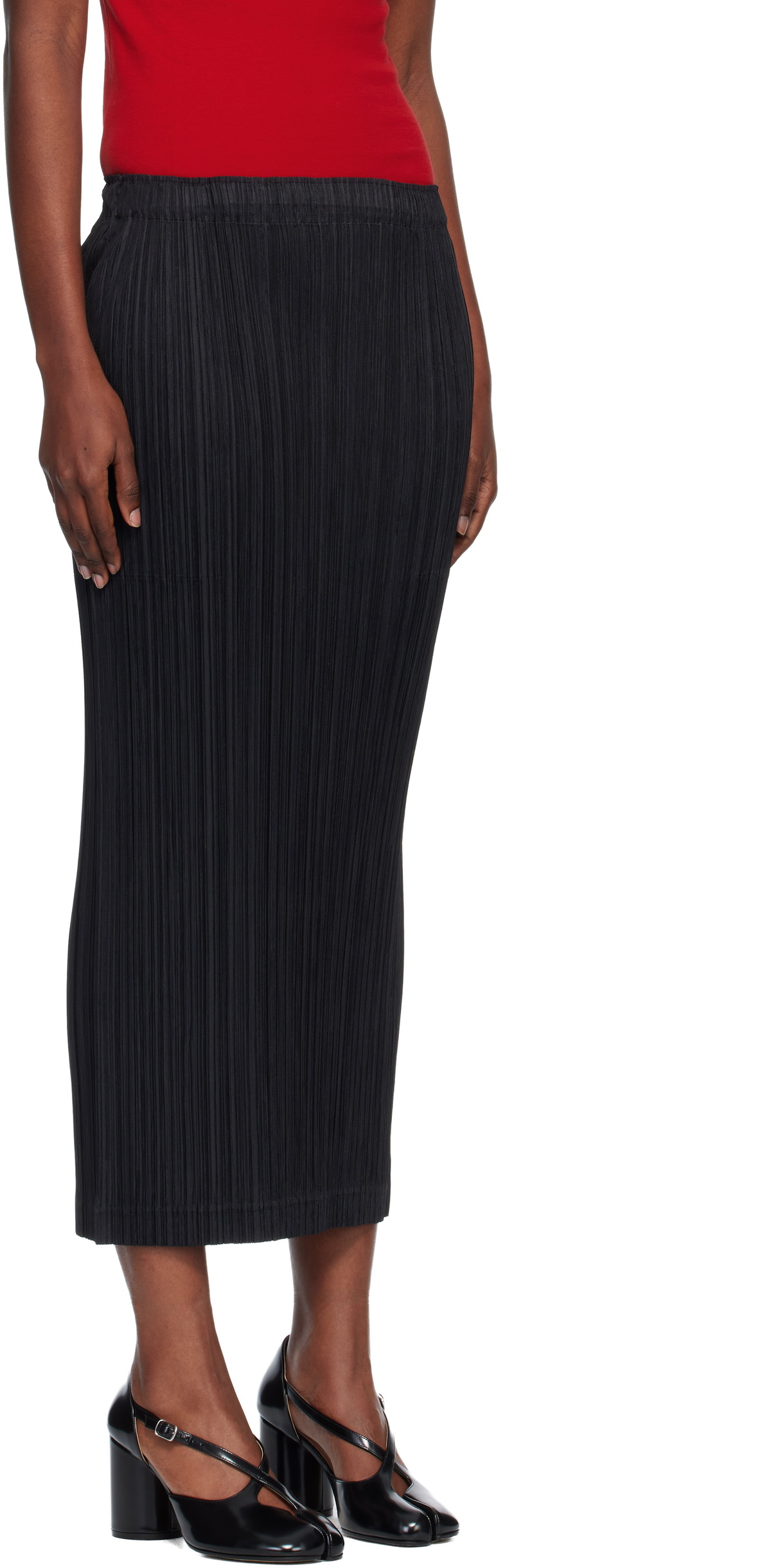 PLEATS PLEASE ISSEY MIYAKE Black Thicker 1 Maxi Skirt