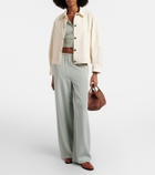 Max Mara Marin Small leather-trimmed top-handle bag