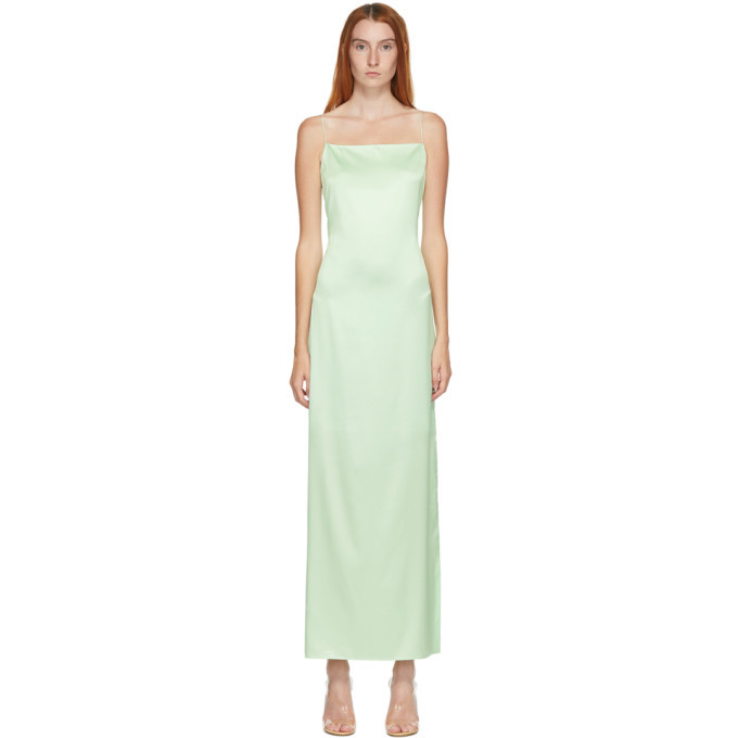 helmut lang silk slip dress Helmut Lang SSENSE Exclusive Green Silk Slip Dress Helmut Lang