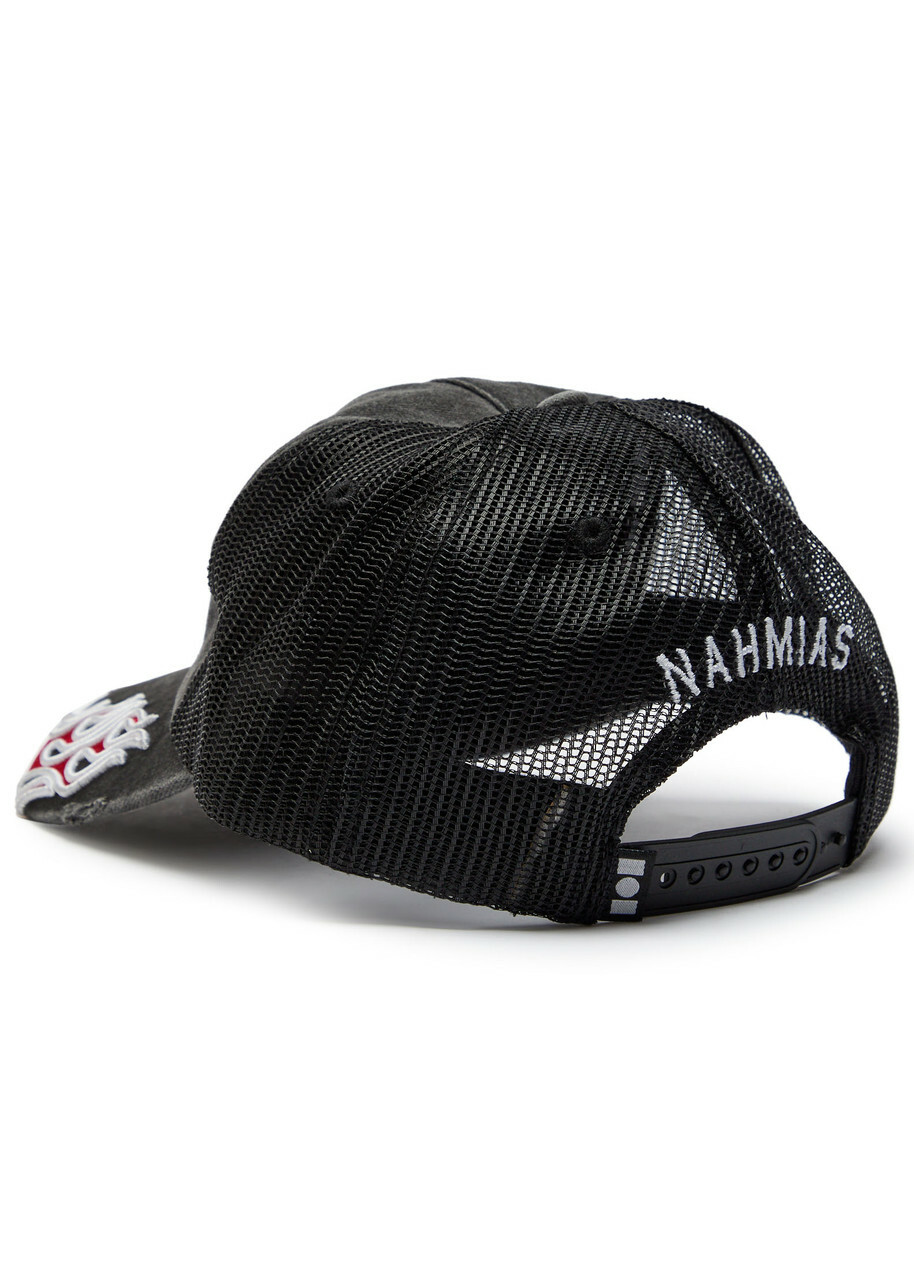 Nahmias Flame Embroidered Cotton Trucker hat - Black - One Size