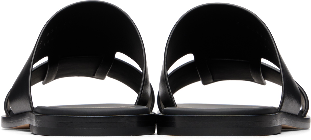BOSS Black Leather Slides