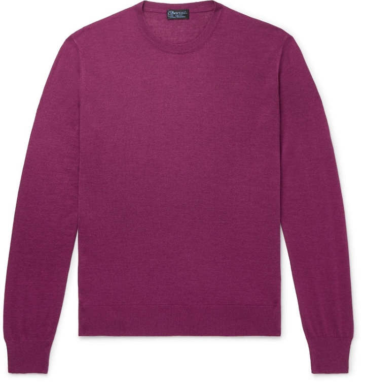 Photo: Charvet - Slim-Fit Cashmere and Silk-Blend Sweater - Purple