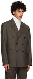 Ernest W. Baker Brown Double-Breasted Blazer