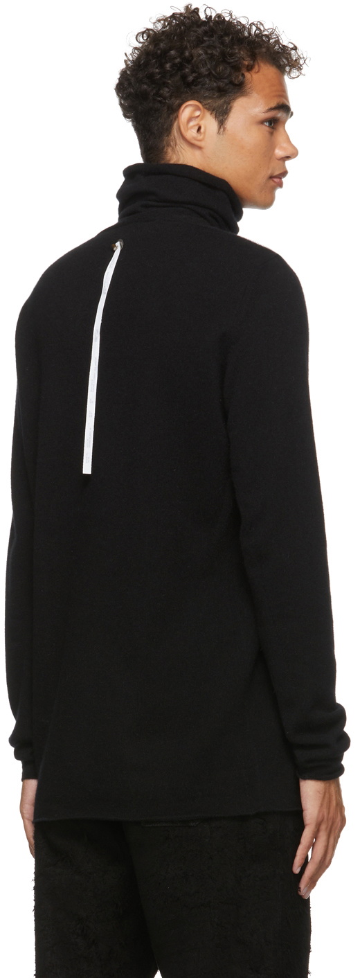 Label Under Construction Black Punched Cylindrical Turtleneck