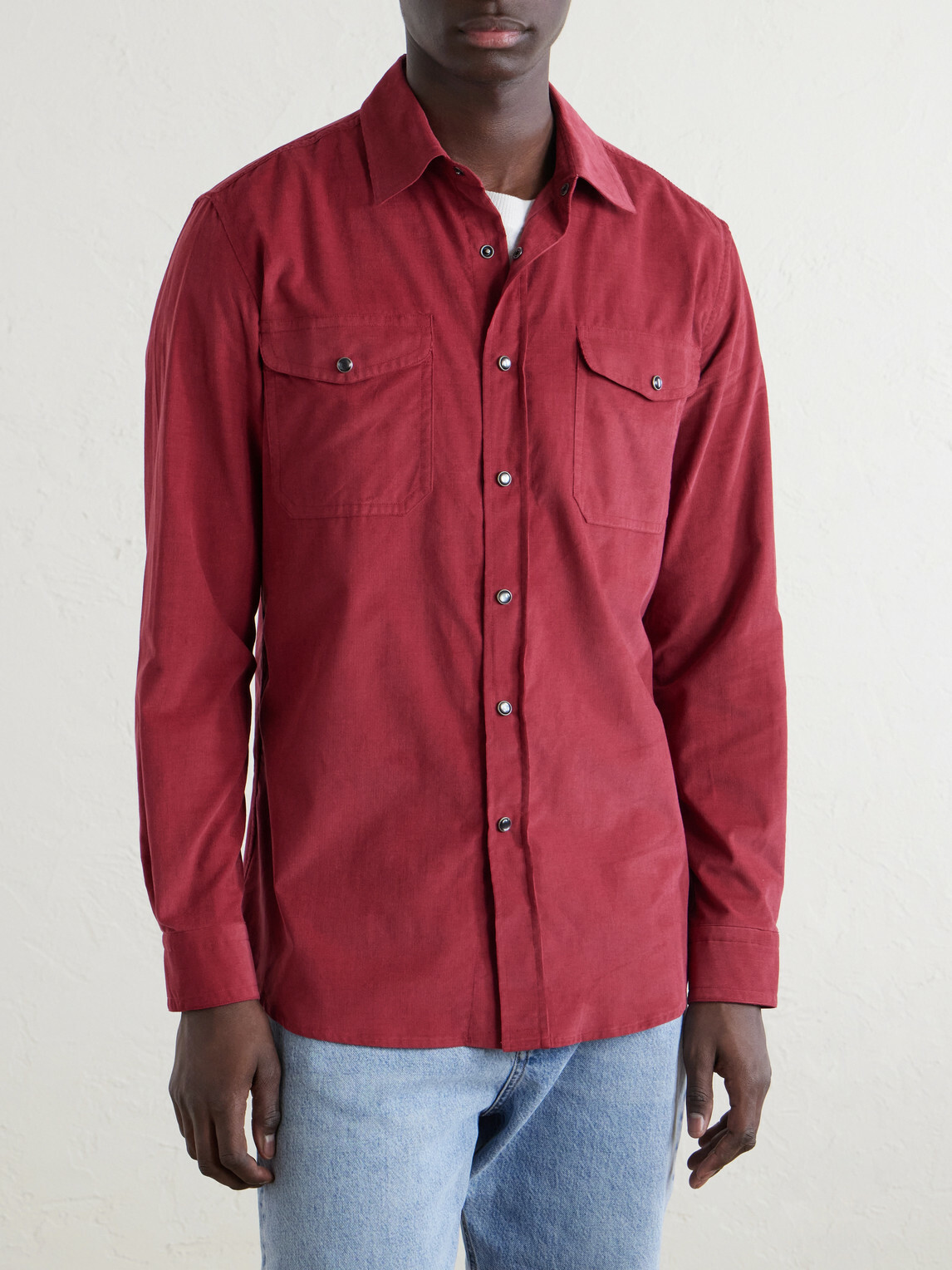 Caruso - Cotton-Corduroy Shirt - Red