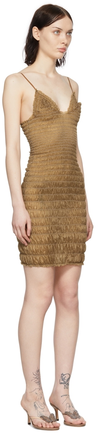 Gauntlett Cheng Brown Polyester Mini Dress