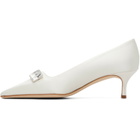 Manolo Blahnik White Bottayon Heels