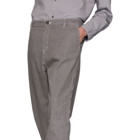 Robert Geller Grey and Off-White The Striped Tapered Trousers