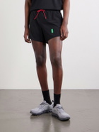 DISTRICT VISION - Straight-Leg Logo-Print 5" Stretch-Jersey Running Shorts - Black