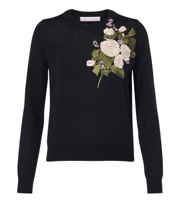 Photo: Carolina Herrera Embroidered wool sweater