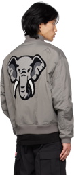 Kenzo Gray Kenzo Paris Elephant Bomber Jacket