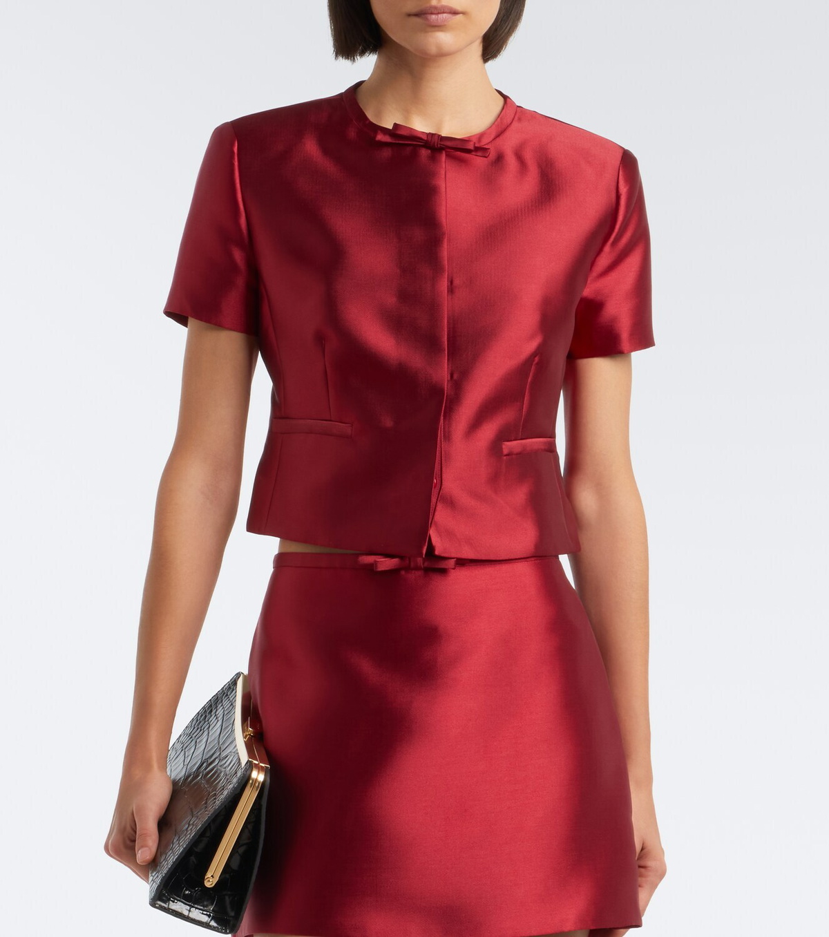 Simkhai Naelle bow-detail satin top