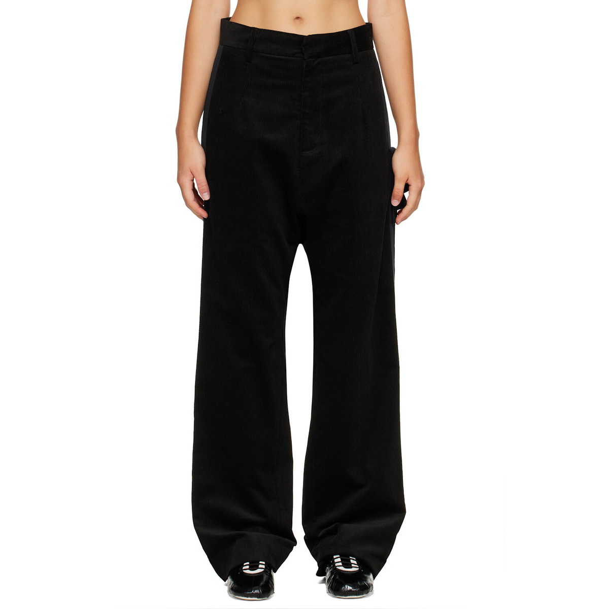 Stefan Cooke Black Cord Tux Trousers