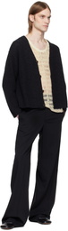 CMMN SWDN Black Eldar Tape Knit Cardigan