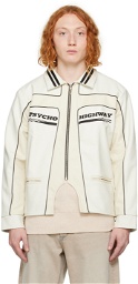 Youths in Balaclava White 'Psycho Highway' Faux-Leather Jacket