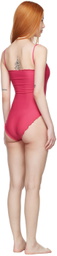Sherris Pink Nylon One-Piece Swimsuit