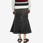 GANNI Women's Tint Edge Denim Long Skirt in Washed Black/Black