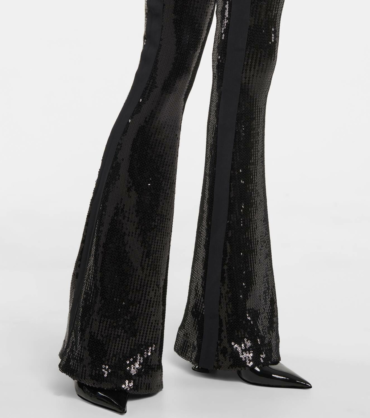 David Koma Sequined flared high-rise pants