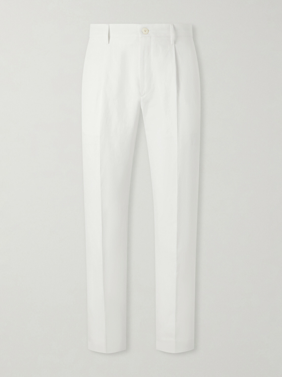 Canali - Mamhood Straight-Leg Pleated Linen And Silk-Blend Trousers - White