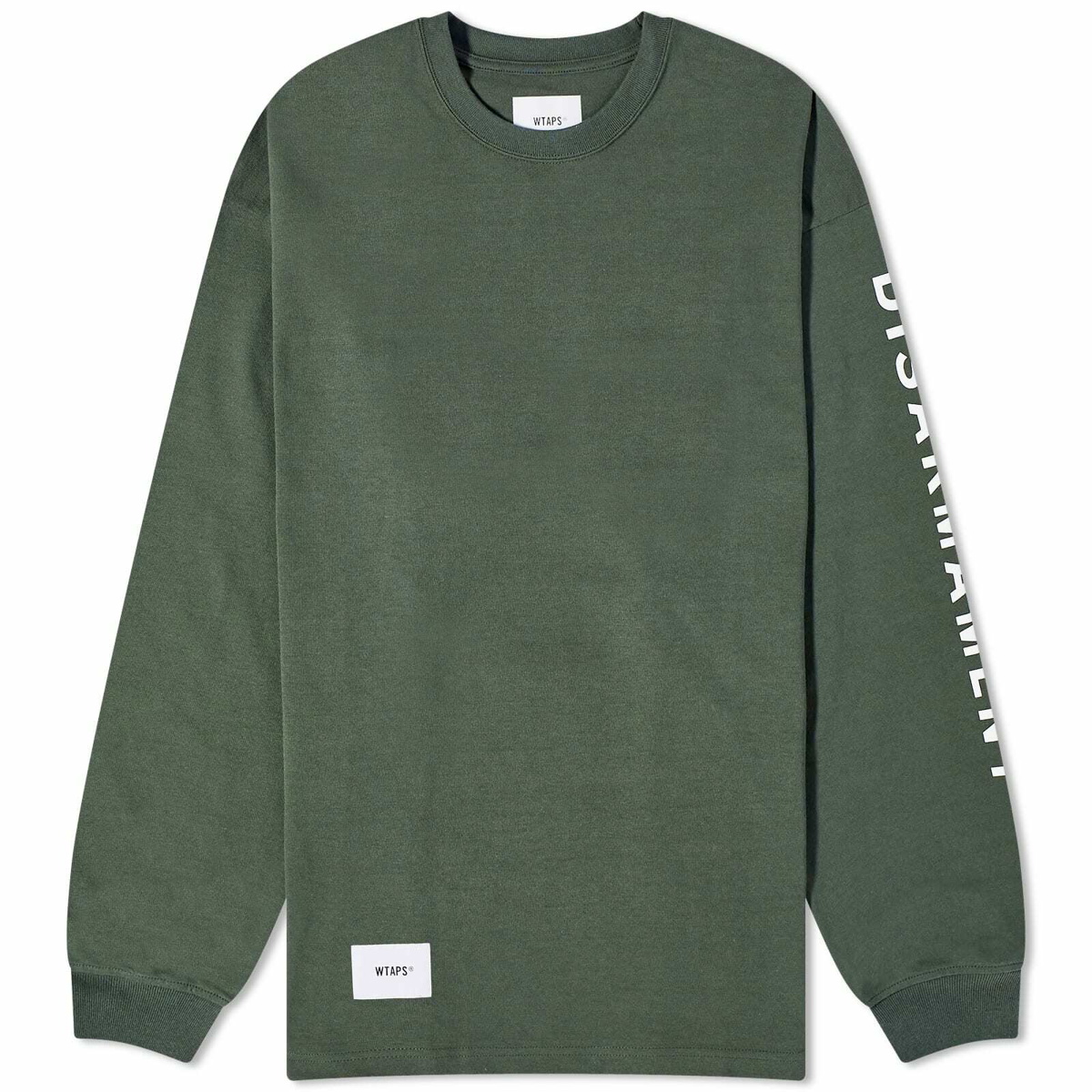 Photo: WTAPS Men's Long Sleeve 11 Disarmament T-Shirt in Olive Drab
