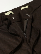 De Bonne Facture - Lounge Straight-Leg Wool Drawstring Trousers - Brown