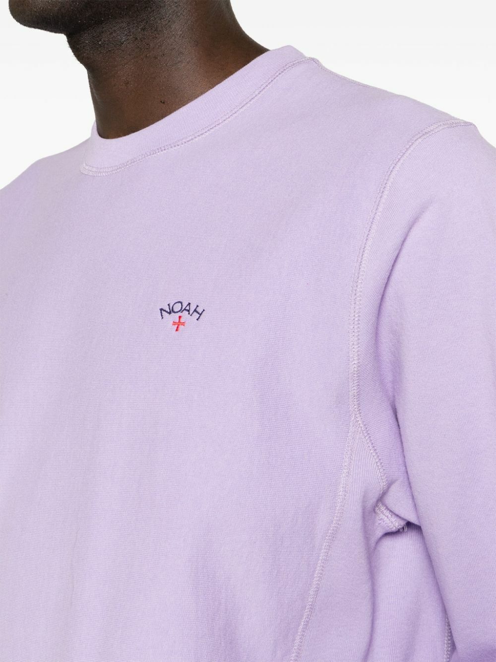 NOAH NY Purple Logo-Embroidered Cotton Sweatshirt Noah NYC