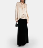 Balenciaga Logo jacquard silk blouse