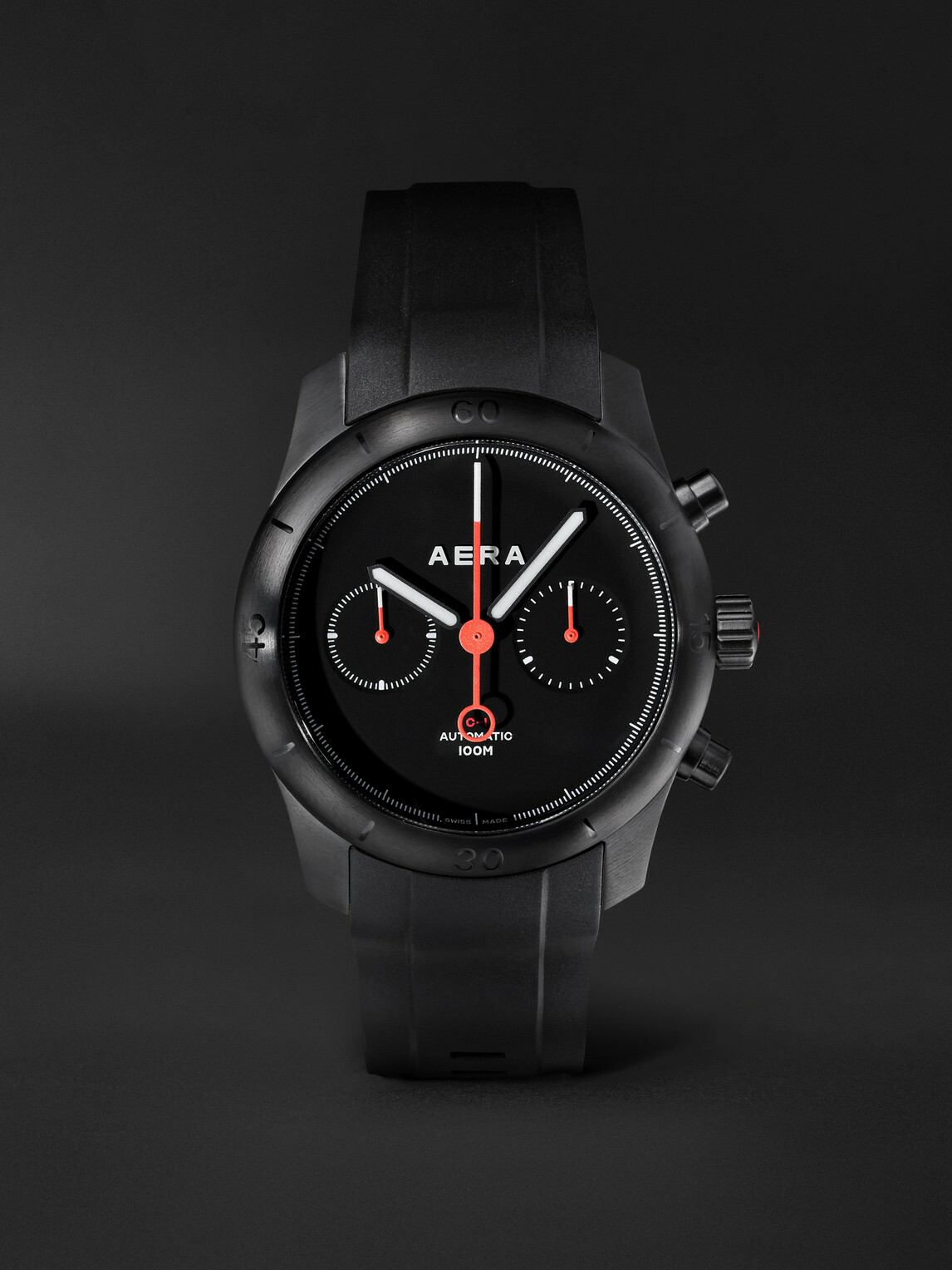 Aera - C-1 Chrono Automatic Chronograph Stainless Steel and Scuba Watch, Ref. C-1 Shadow