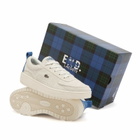 END. x Lacoste Umpire Sneaker in Off-White/Blue