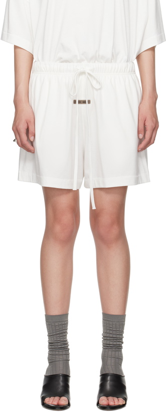 Photo: Fear of God ESSENTIALS White Soccer Shorts