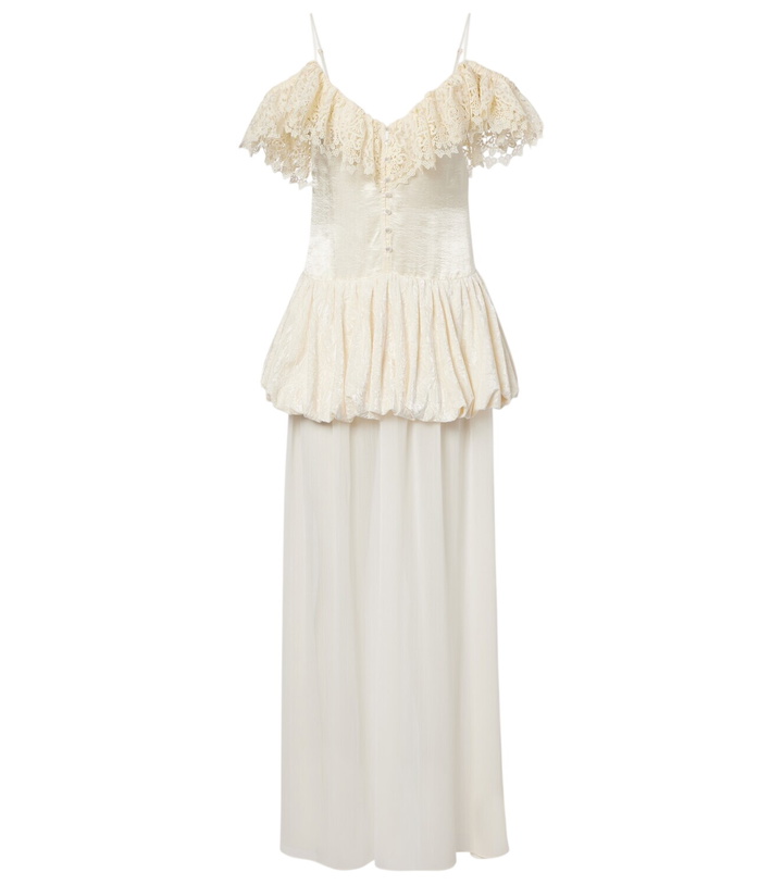 Photo: Xu Zhi Lace-trimmed peplum maxi dress