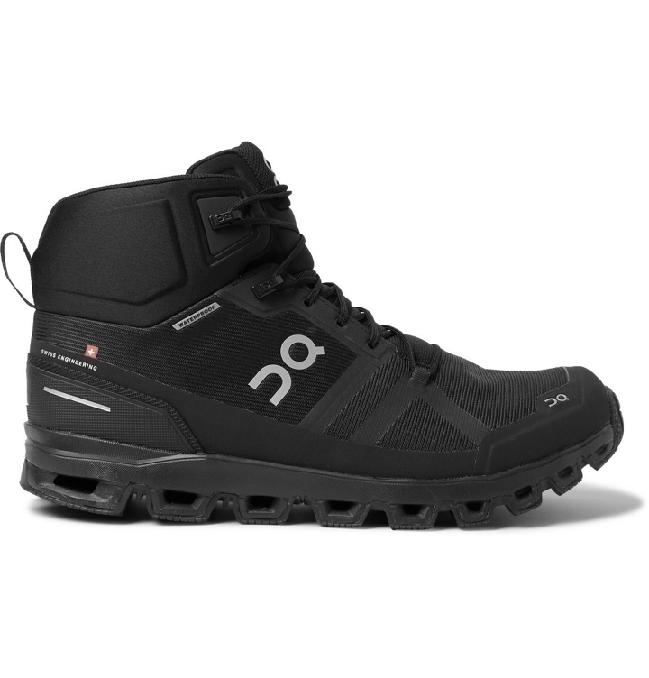 Photo: On - Cloudrock Waterproof Mesh Hiking Boots - Black