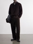 A.PRESSE - Brushed Cashmere Polo Sweater - Brown