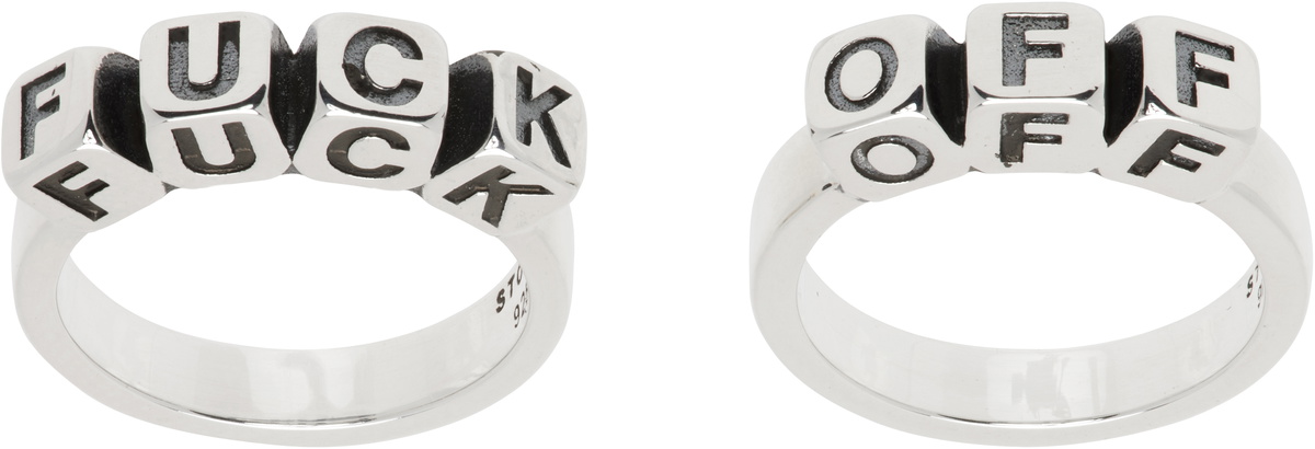 Stolen Girlfriends Club Silver No Apologies Stacker Ring Set