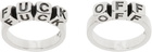 Stolen Girlfriends Club Silver No Apologies Stacker Ring Set