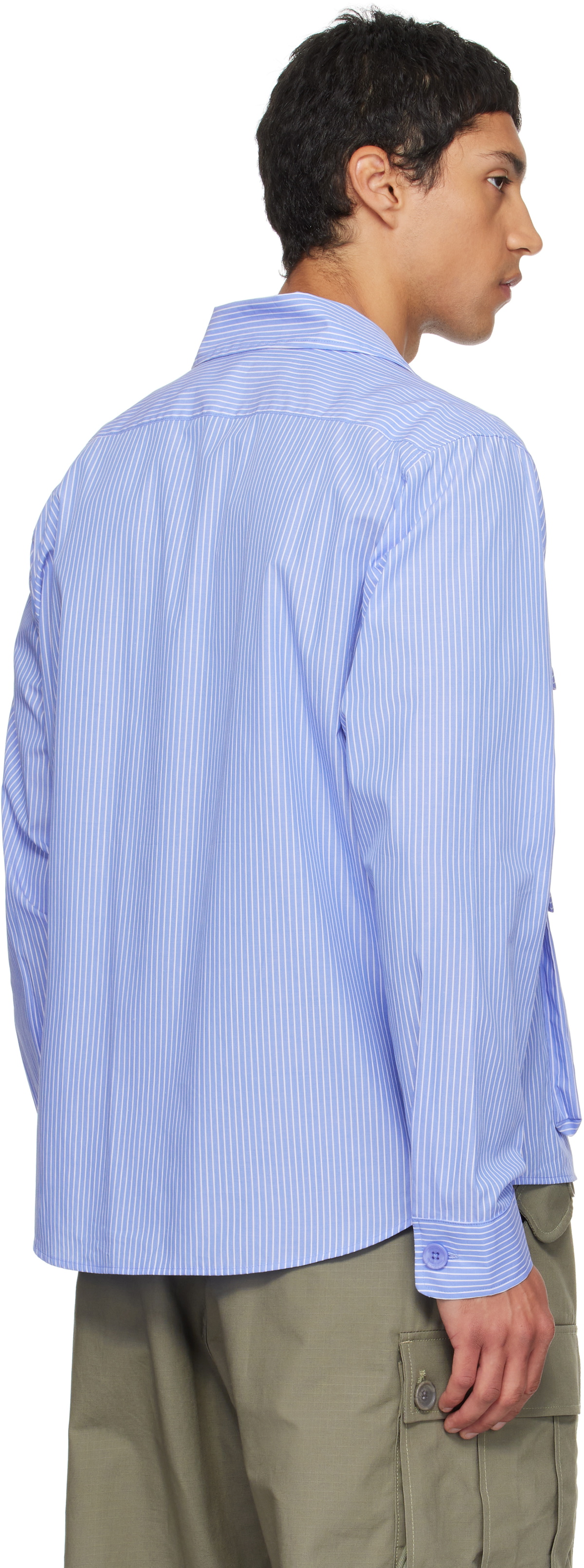 Reese Cooper Blue Cargo Button Down Shirt