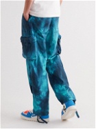 Off-White - Wide-Leg Tie-Dyed Cotton Cargo Pants - Blue