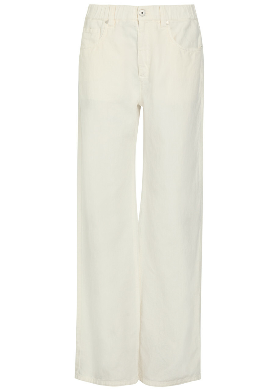 Brunello Cucinelli Dyed Wide-leg Denim Jeans White