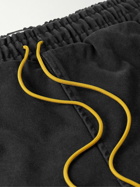 Rhude - Straight-Leg Logo-Appliquéd Striped Cotton-Canvas Shorts - Black