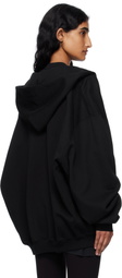 VETEMENTS Black Logo Oversized Zip-Up Hoodie