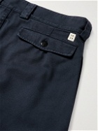 MAN 1924 - Army Straight-Leg Pleated Cotton-Twill Bermuda Shorts - Blue